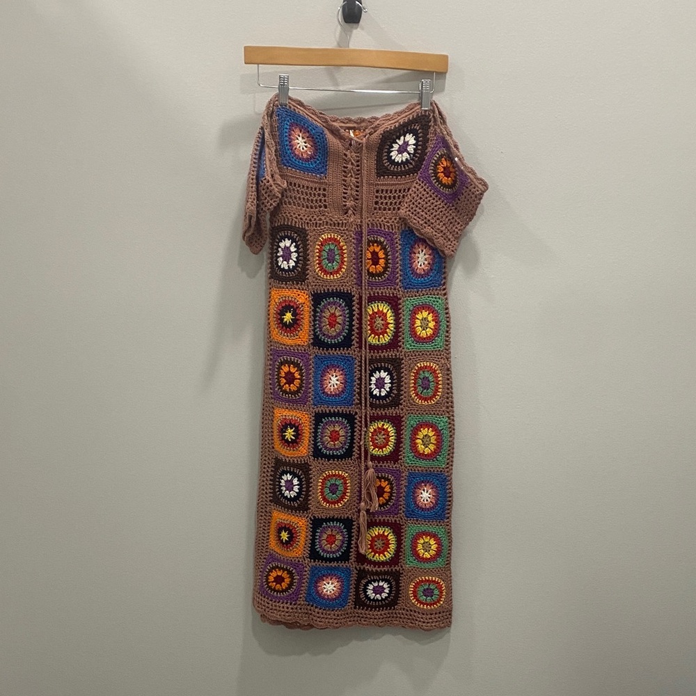 Free People Multicolor Crochet Midi Dress